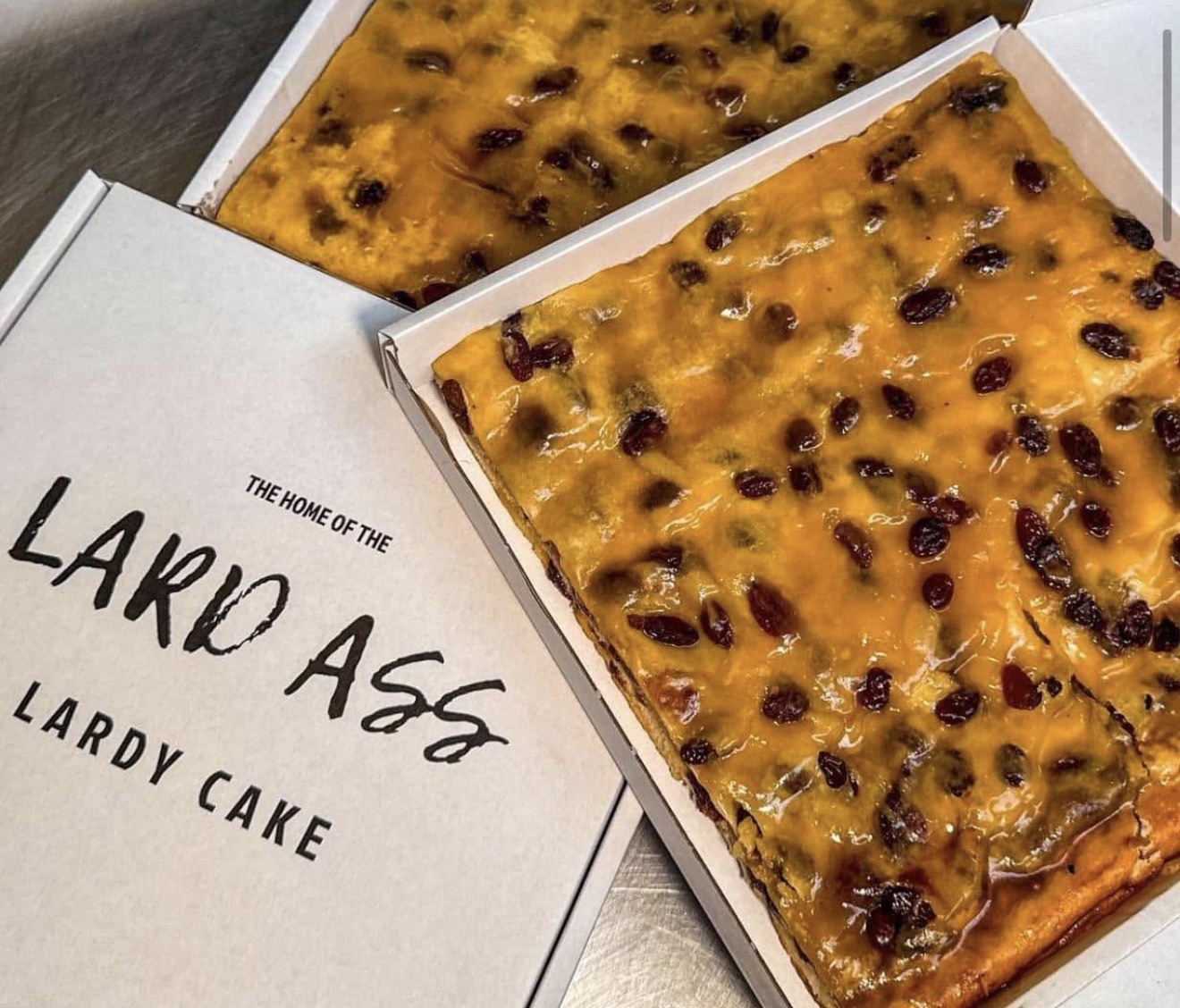 Lard Ass lardy cake in its box